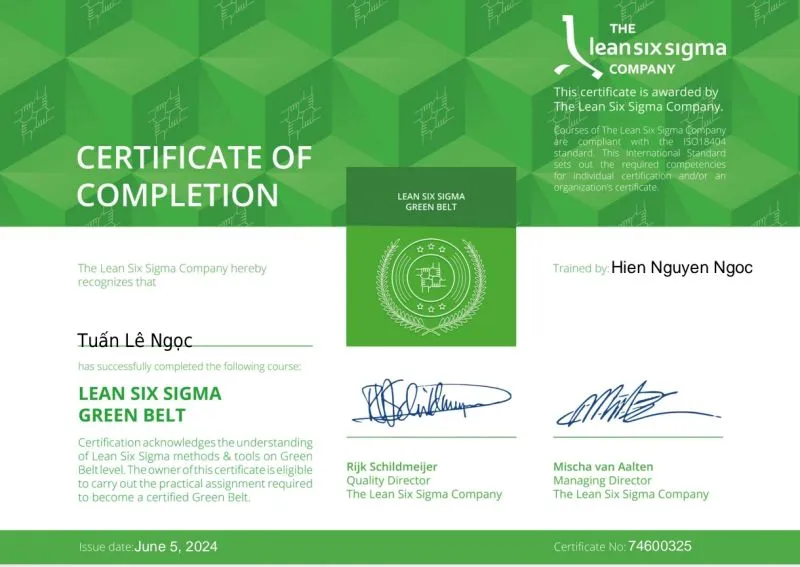Lean Six Sigma Green Belt - Nghi Son Oil Refinery and Petrochemicals LLC