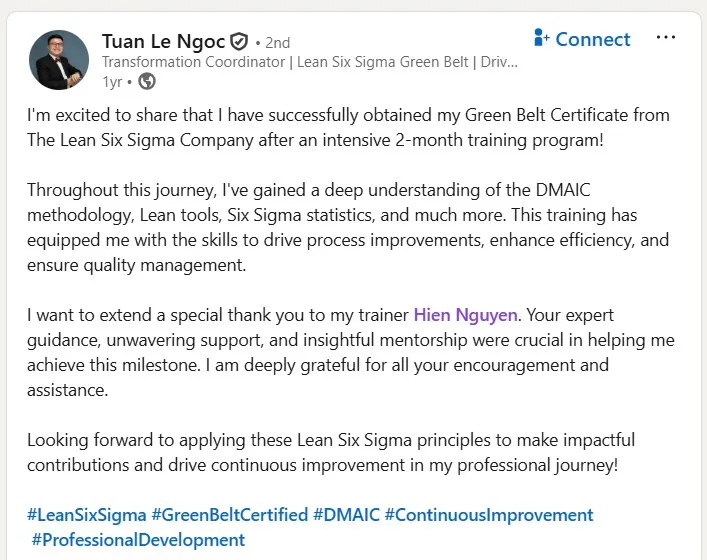 Lean Six Sigma Green Belt - Nghi Son Oil Refinery and Petrochemicals LLC