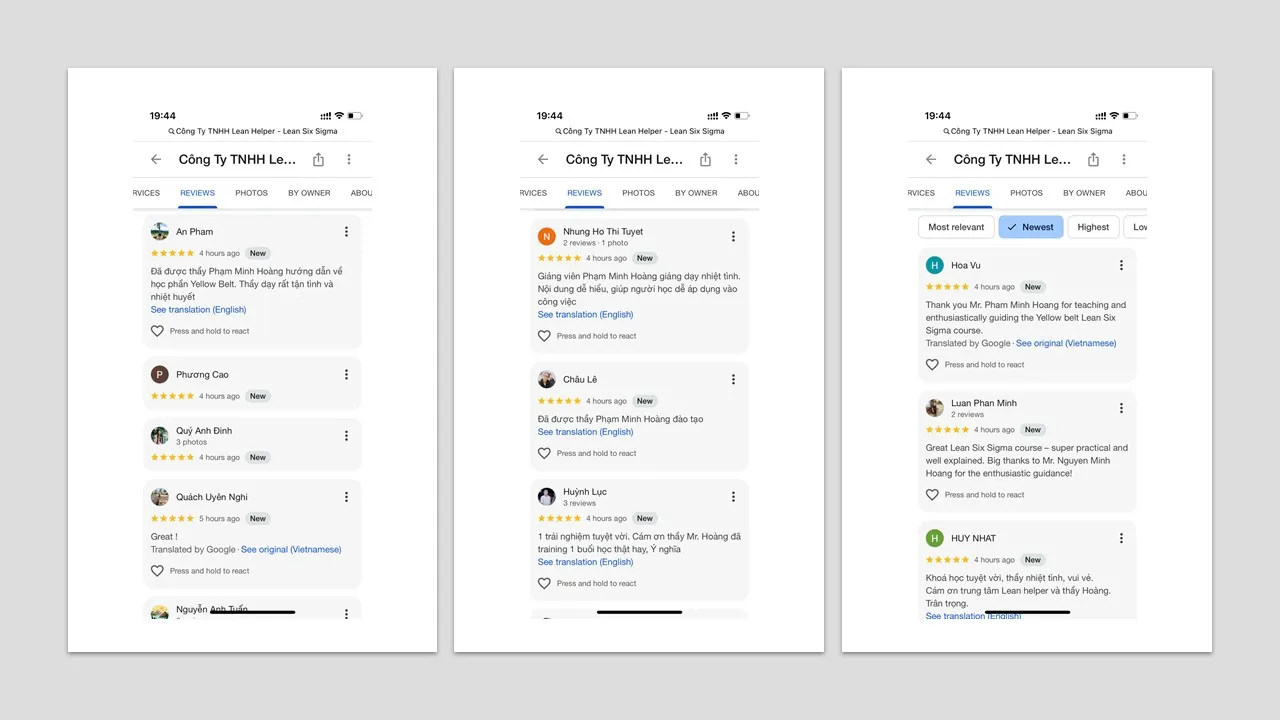 Lean Six Sigma Yellow Belt (Lần 1)- Hoya Lens Bình Dương